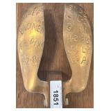 Bronze Plaque With Engraved Wing Sculptures