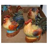 Ceramic Rooster Figurines