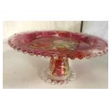 Glass Cake Stand, Vase, and Candle Holder Lot