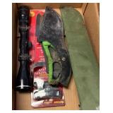 Combination Saw, Machete, and 3-9x40 Scope