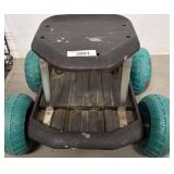 Utility Cart with Four Green Rubber Tires