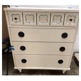 White Chest of Drawers with Painted Accents