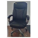 Black Faux Leather Office Chair on Casters