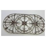 Iron Wall Decor Panel With Scrollwork Design
