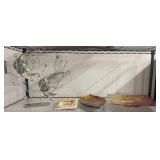 Decorative Items Including Metal Fish Sculpture