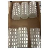 Six Frosted Glass Tumblers with Pattern