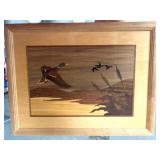 Wood Inlay Wall Plaque and Framed Olympic Display