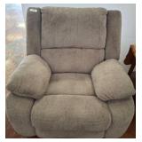 Gray Fabric Recliner Armchair with Cushioned Arms