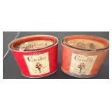 Cavalier Cigarettes Tin Containers, Set of Two