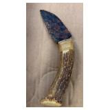 Flint Blade Knife with Antler Handle