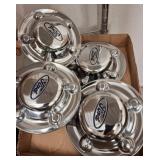 4 Ford Logo Chrome Hubcaps