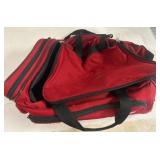Samsonite Red Duffel Bag With Black Accents