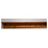 Wooden Shelf With Peg Hooks