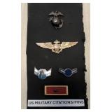 US Military Citations and Pins Collection