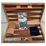 Wooden Backgammon Set with Accessories