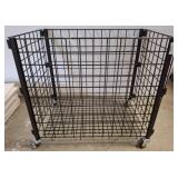 Metal Wire Storage Bin with Casters, 39x24x36