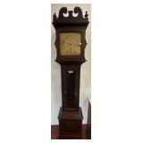 Wooden Grandfather Clock with Brass Details
