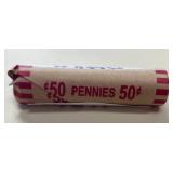 Roll of Wheat Pennies in Paper Wrapper