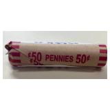 Roll of Wheat Pennies in Paper Wrapper
