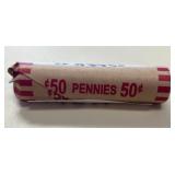 Roll of Wheat Pennies in Paper Wrapper