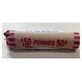 Roll of Wheat Pennies in Paper Wrapper