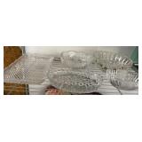Pressed and Cut Glass Bowls and Tray