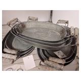 Galvanized Trays with Wooden Handles