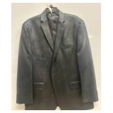 Black Faux Leather Suit Jacket