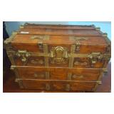 Wooden Travel Trunk with Brass Hardware