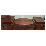 Three-Piece Wood Table Set with Cabriole Legs