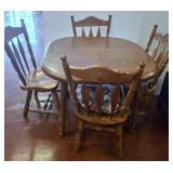 Wood Dining Table with Four Chairs, 41x41x30