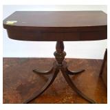 Mahogany Pedestal Game Table with Folding Top