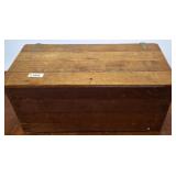 Wooden Chest with Assorted Dolls and Clothing