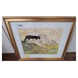 Framed Lewis Baumer Print with Wildlife Scene