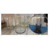 Glass Containers and Painted Bowl