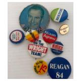 Political Campaign Pinback Buttons