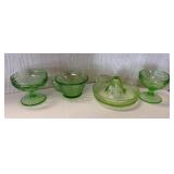 Green Depression Glass Tableware