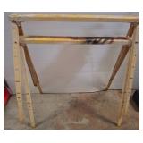 Yellow Painted Metal Folding Sawhorses