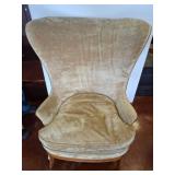 Wingback Armchair with Upholstered Backrest