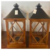 Lulu & Co. 21" Wood and Metal Lanterns