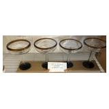 4 Handblown Margarita Glasses