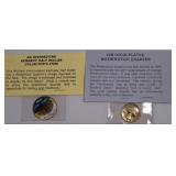 Kennedy Half Dollar and Gold-Plated Quarter