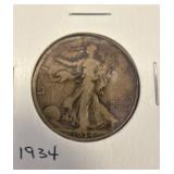 1934 Walking Liberty Half Dollar Coin