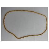 24K GP Rope Chain Necklace with Clasp