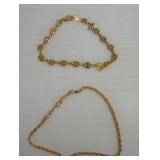 Two 24K Gold-Plated Chain Bracelets