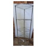 Chrome Wire Corner Shelving Unit, 25x18x72