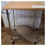 4-Tier Bamboo Kitchen Cart With Metal Shelves