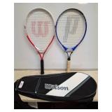 Wilson and Prince Tennis Rackets with Bag