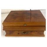 Wooden Jewelry Box With Mirror and Compartments