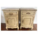 Painted Wood Nightstands with Drawer & Door